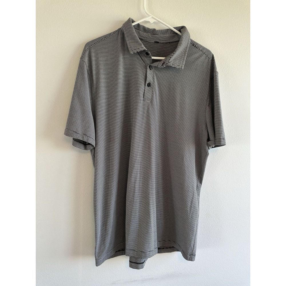 LULULemon Men's Gray Striped Polo